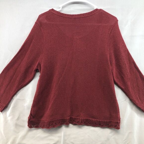 Kim Rogers Petite Long Sleeve Knit Three Button Red Cardigan Size PL Women - Picture 9 of 12